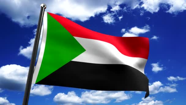 Sudan Vlag Lucht Achtergrond Animatie 3840 2160 — Stockvideo