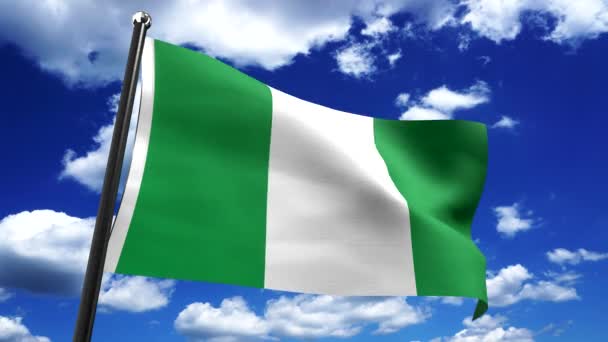 Nigeria Flaga Niebo Tle Animacja 3840 2160 — Wideo stockowe
