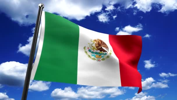 Messico Bandiera Cielo Sullo Sfondo Animazione 3840 2160 — Video Stock