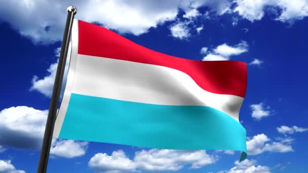 Luxemburgo Bandeira Céu Segundo Plano Animação 3840 2160 — Vídeo de Stock