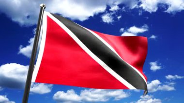 Trinidad ve Tobago - arkaplanda bayrak ve gökyüzü - 3840 x 2160 px)