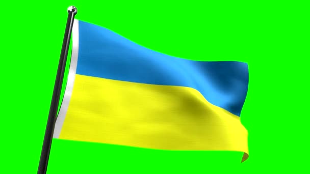 Ukraina Flaga Izolowana Zielonym Tle Animacja 3840 2160 — Wideo stockowe