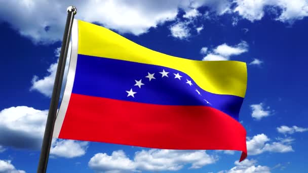 Βενεζουέλα Σημαία Και Ουρανός Στο Παρασκήνιο Animation 3840 2160 — Αρχείο Βίντεο