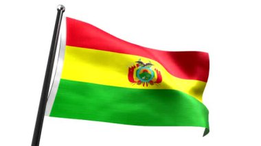 Bolivya - beyaz arkaplanda izole edilmiş bayrak - 3D 4k animasyon (3840 x 2160 px)