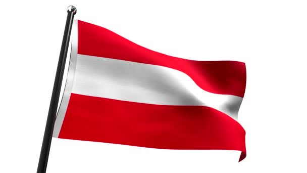 Austria Flaga Izolowana Białym Tle Animacja 3840 2160 — Wideo stockowe