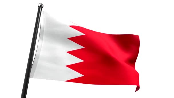 Bahrain Flagge Isoliert Auf Weißem Hintergrund Animation 3840 2160 — Stockvideo