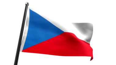 Çek Cumhuriyeti - beyaz arkaplanda izole edilmiş bayrak - 3D 4k animasyon (3840 x 2160 px)