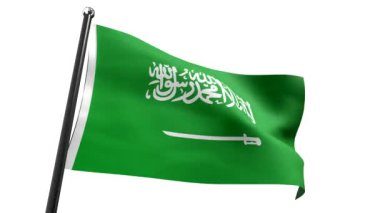 Suudi Arabistan - beyaz arka planda izole edilmiş bayrak - 3840 x 2160 px)