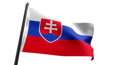 Slovakya - beyaz arkaplanda izole edilmiş bayrak - 3D 4k animasyon (3840 x 2160 px)