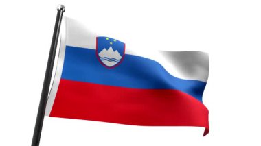 Slovenya - beyaz arkaplanda izole edilmiş bayrak - 3D 4k animasyon (3840 x 2160 px)