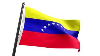 Venezuela - beyaz arkaplanda izole edilmiş bayrak - 3D 4k animasyon (3840 x 2160 px)