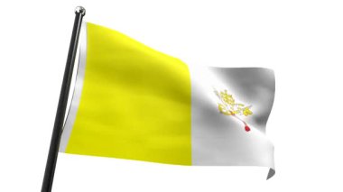 Vatikan Şehri - beyaz arka planda izole edilmiş bayrak - 3840 x 2160 px)