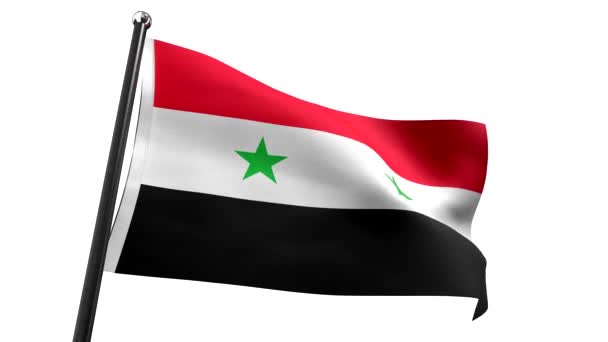 Szíria Zászló Elszigetelt Fehér Alapon Animáció 3840 2160 — Stock videók
