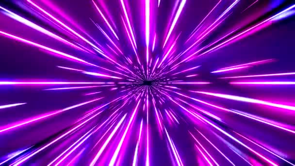 Abstrakt Tunnel Med Ljusstrålar Hastighetskoncept Animation 3840X2160Px — Stockvideo