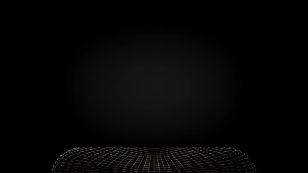 Wireframe Golden Human Face Isolated Dark Background Animation 3840 2160 — Stok Video