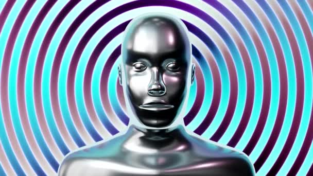 Sølv Menneskelige Ansigt Abstrakt Baggrund Med Krusninger Animation 3840 2160 – Stock-video