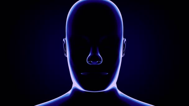 Cara Azul Hombre Efecto Zoom Animación 3840 2160 — Vídeos de Stock
