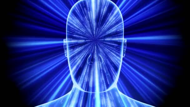 Геометричне Обличчя Людини Матричний Бінарний Код Анімація 3840 2160 — стокове відео