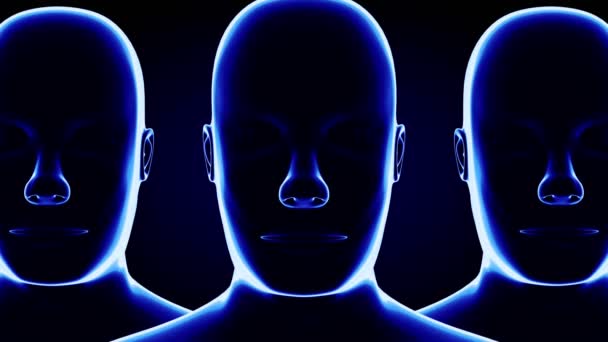 Três Faces Homem Geométrico Efeito Zoom Animação 3840 2160 — Vídeo de Stock