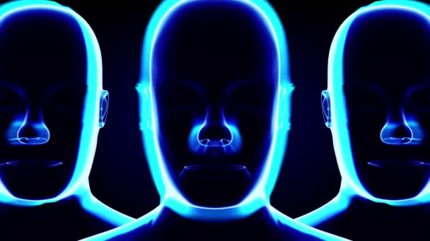 Три Обличчя Геометричної Людини Збільшення Ефекту Анімація 3840 2160 — стокове відео