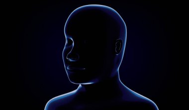 Geometrik adam yüzü - 3D illüstrasyon