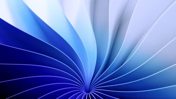 Абстрактный Геометрический Синий Фон Вращающимися Изогнутыми Линиями Анимация 3840 2160 — стоковое видео