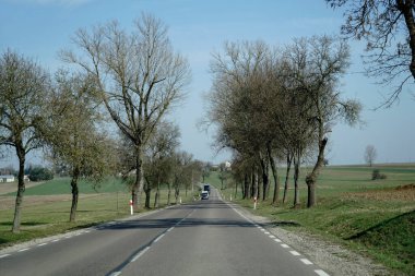 Kırsal kesimde asfalt yol - sürücü perspektifi