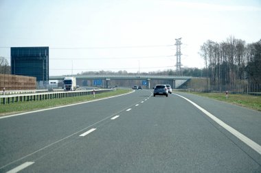 Majdan, Polonya - 10 Mart 2024 - Sürücü açısından A2 karayolu