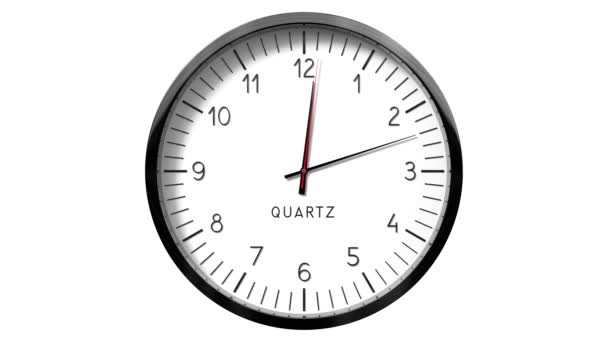 Κλασικό Ρολόι Τοίχου Λευκό Φόντο Έως Ρολόι Animation 3840 2160 — Αρχείο Βίντεο