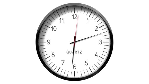 Классические Настенные Часы Белом Фоне Часов Анимация 3840 2160 — стоковое видео