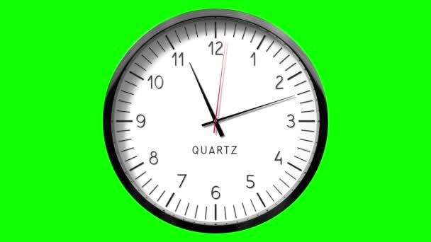 Классические Настенные Часы Зеленом Фоне Часов Анимация 3840 2160 — стоковое видео