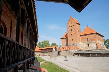 Trakai, Lithuania - September 11th, 2023 - Medieval castle - countryard and upper palace clipart