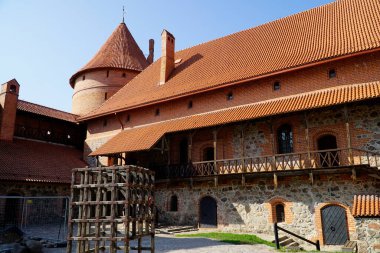 Trakai, Lithuania - September 11th, 2023 - Medieval castle, countryard clipart