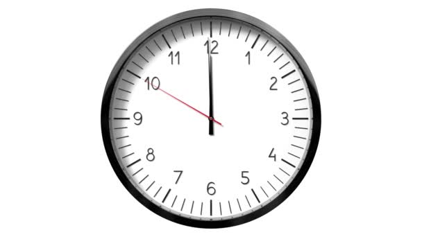 Классические Настенные Часы Белом Фоне Часов Анимация 3840 2160 — стоковое видео