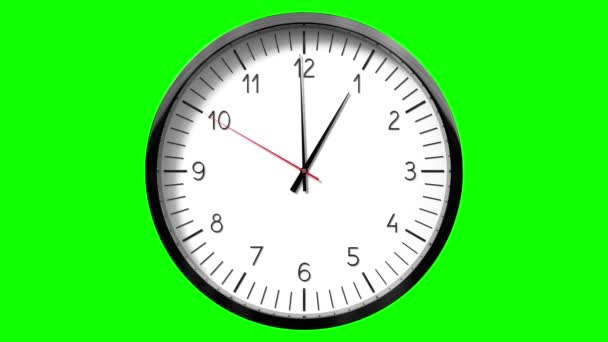 Klassisk Väggklocka Grön Bakgrund Klocka Animation 3840 2160 — Stockvideo