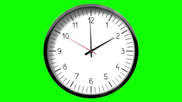 绿色背景的经典壁钟 2点钟 4K动画 3840X2160Px — 图库视频影像