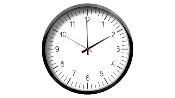 Reloj Pared Clásico Sobre Fondo Blanco Reloj Animación 3840 2160 — Vídeos de Stock