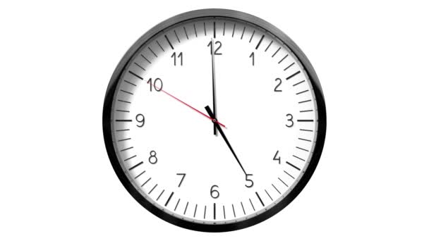 Reloj Pared Clásico Sobre Fondo Blanco Reloj Animación 3840 2160 — Vídeo de stock