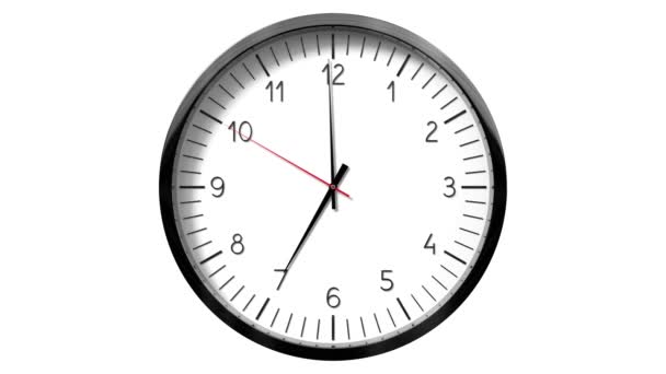 Κλασικό Ρολόι Τοίχου Λευκό Φόντο Ρολόι Animation 3840 2160 — Αρχείο Βίντεο