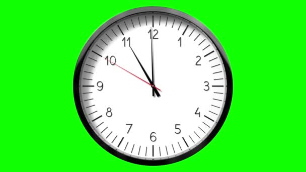 Reloj Pared Clásico Sobre Fondo Verde Horas Animación 3840 2160 — Vídeos de Stock