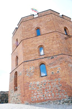 Vilnius, Litvanya - 3 Eylül 2023 - Gediminas Kalesi Kulesi