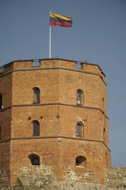 Vilnius, Litvanya - 3 Eylül 2023 - Gediminas Kalesi Kulesi