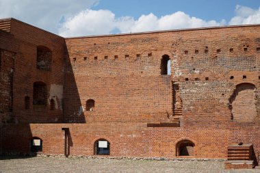Ciechanow, Polonya - 8 Haziran 2024 Masovia Dük Kalesi 'ndeki avlu ve bodrumlar