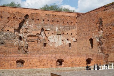 Ciechanow, Polonya - 8 Haziran 2024 Masovia Dük Kalesi 'ndeki avlu ve bodrumlar