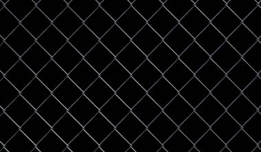 Siyah arkaplanda izole edilmiş tel örgüler - 3 boyutlu illüstrasyon