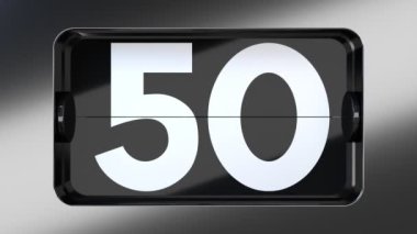 1 dakika geri sayım zamanlayıcısı 60 'tan 1' e - 3D 4k animasyon (3840 x 2160 px)