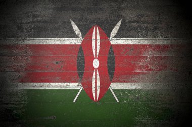 Kaba beton duvarda Kenya bayrağı