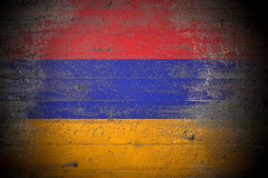 Sert beton duvarda Ermenistan bayrağı