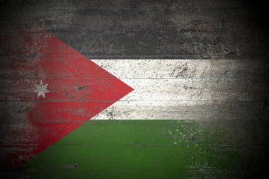 Sert beton duvarda Ürdün bayrağı