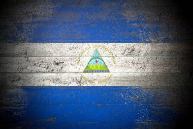 Sert beton duvarda Nikaragua bayrağı